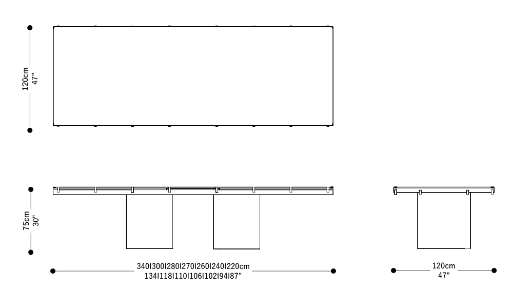Image of the complete dimensions of the product